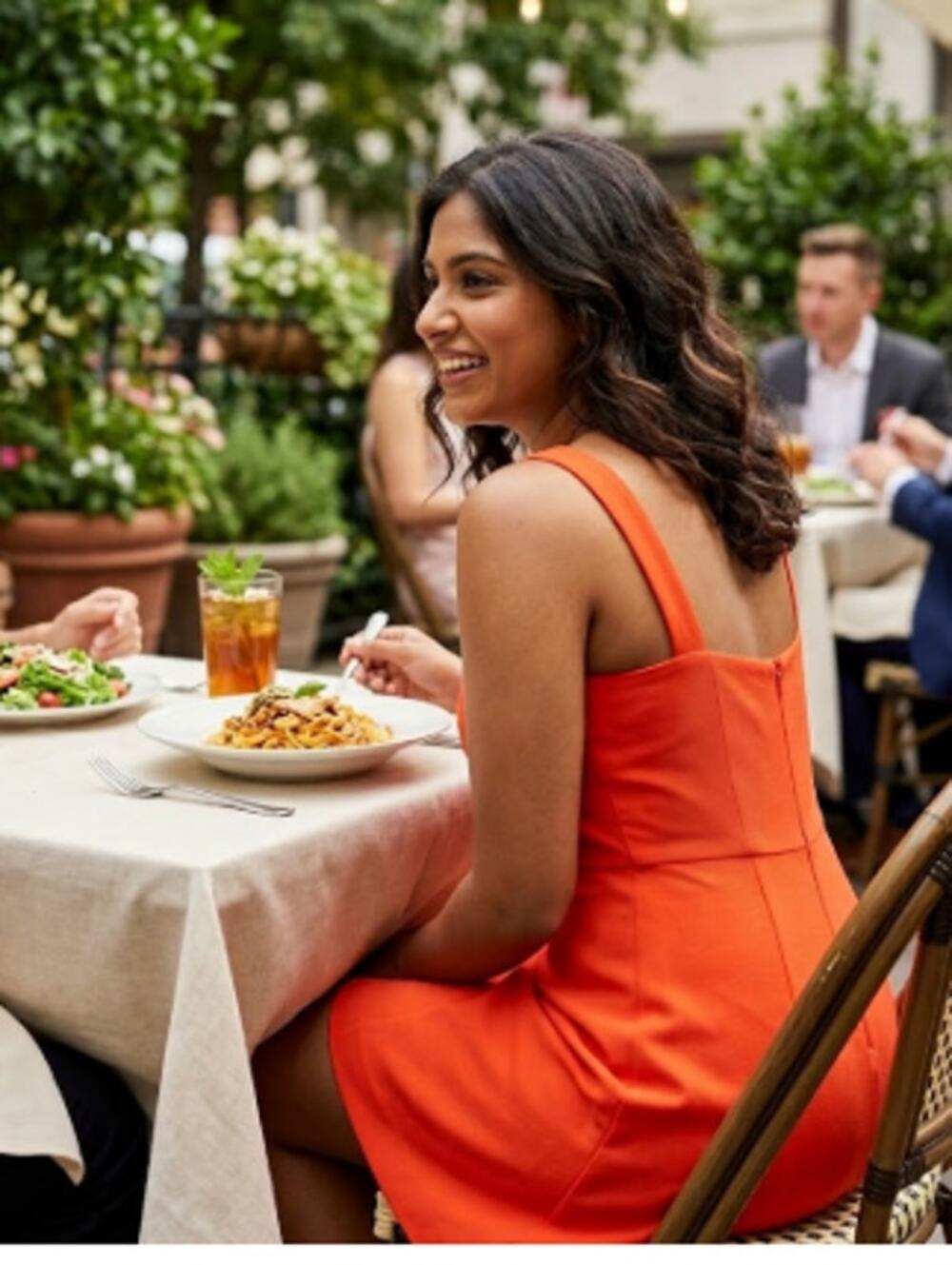 Bright Orange Mini Dress with Zip Back - Size Large